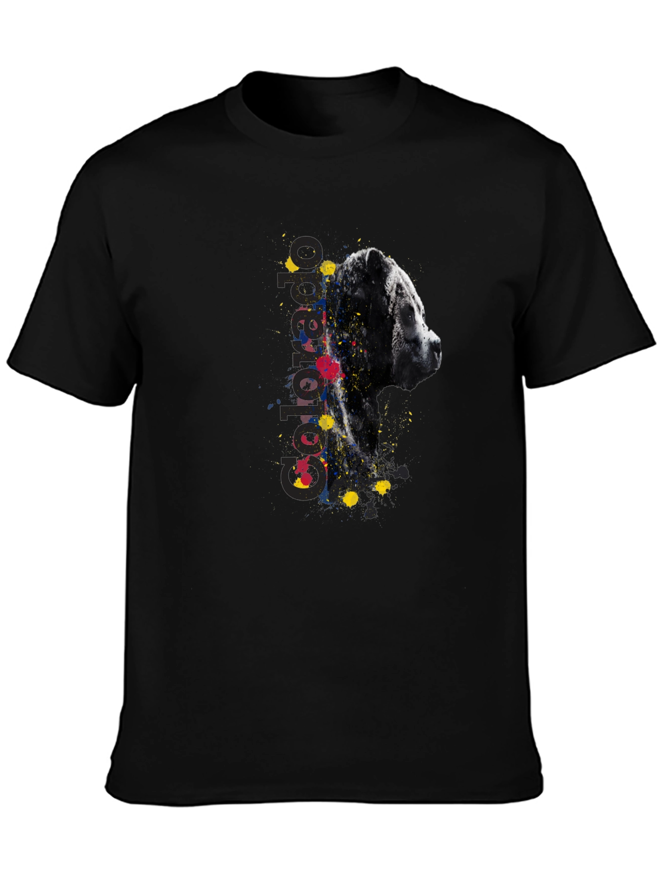 Abstract Dog Graphic Tee - Mens Black T-Shirt