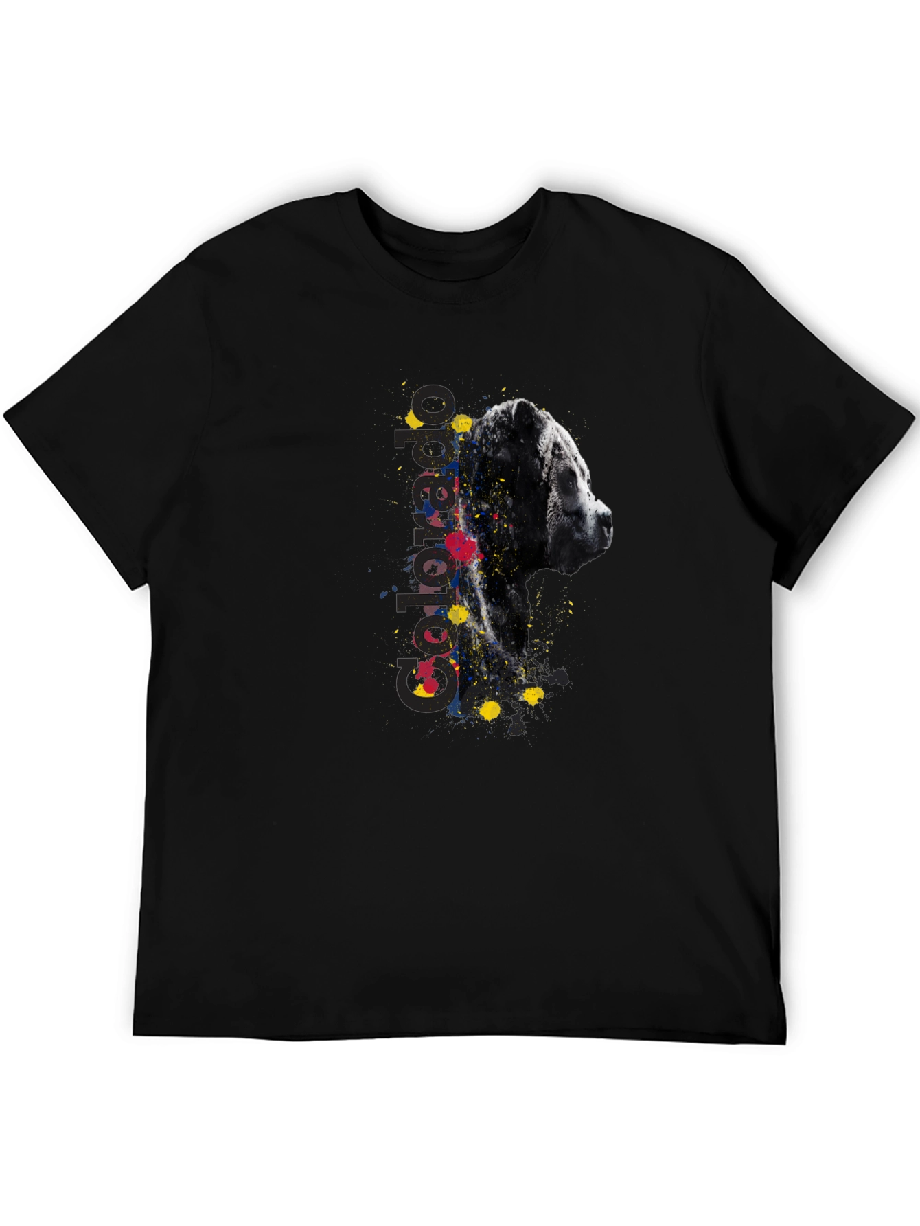 Abstract Dog Graphic Tee - Mens Black T-Shirt