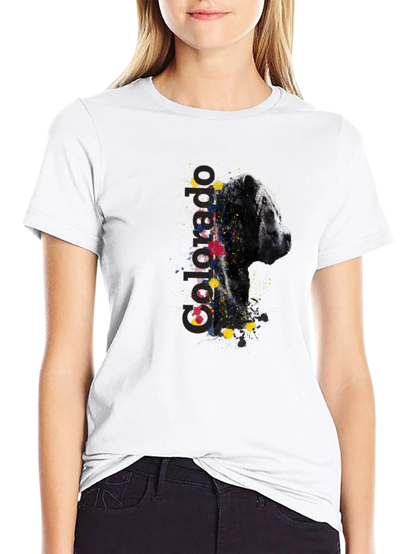 Abstract Dog Graphic Tee - Mens Black T-Shirt