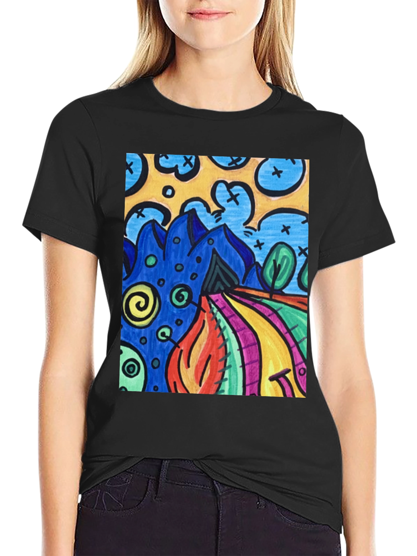 Abstract Art Print Tee - Casual Style