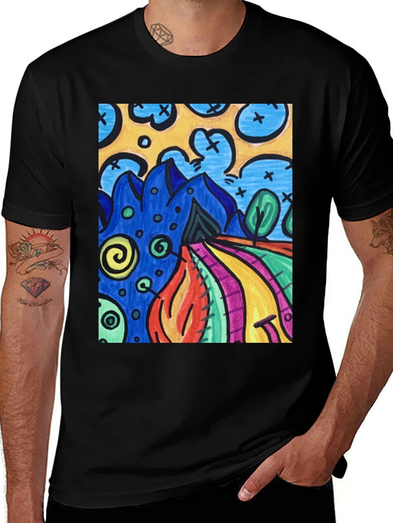 Abstract Art Print Tee - Casual Style