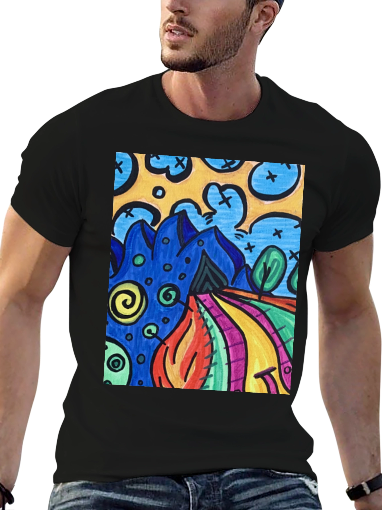 Abstract Art Print Tee - Casual Style
