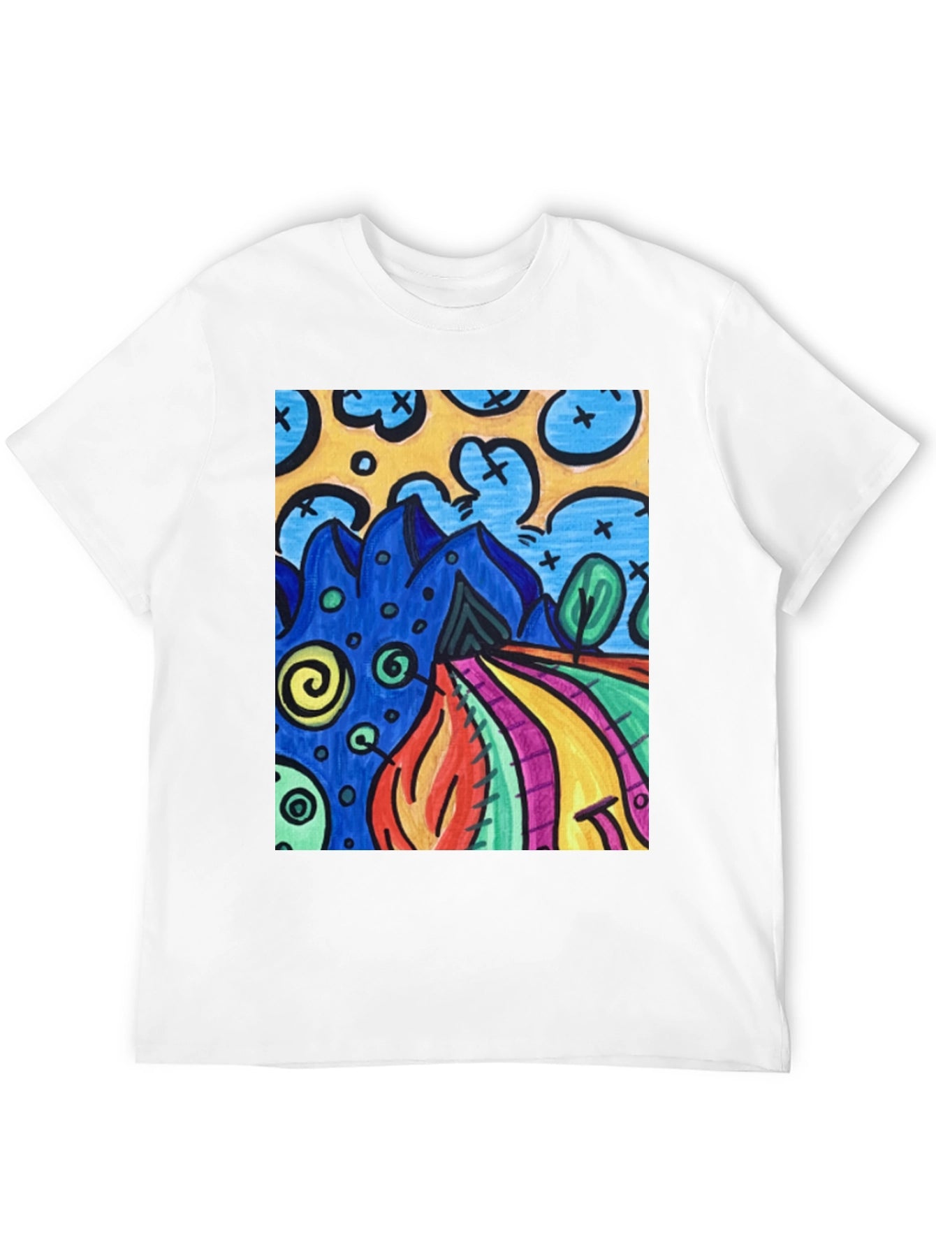 Abstract Art Print Tee - Casual Style