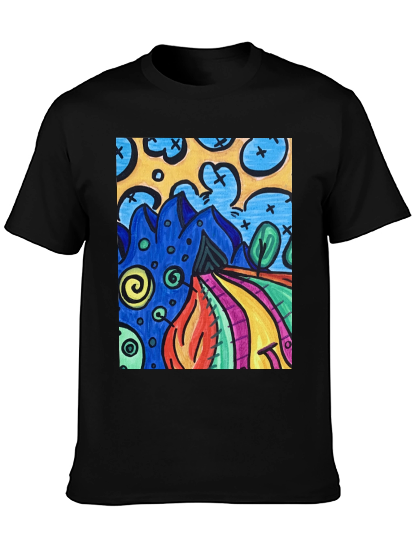 Abstract Art Print Tee - Casual Style