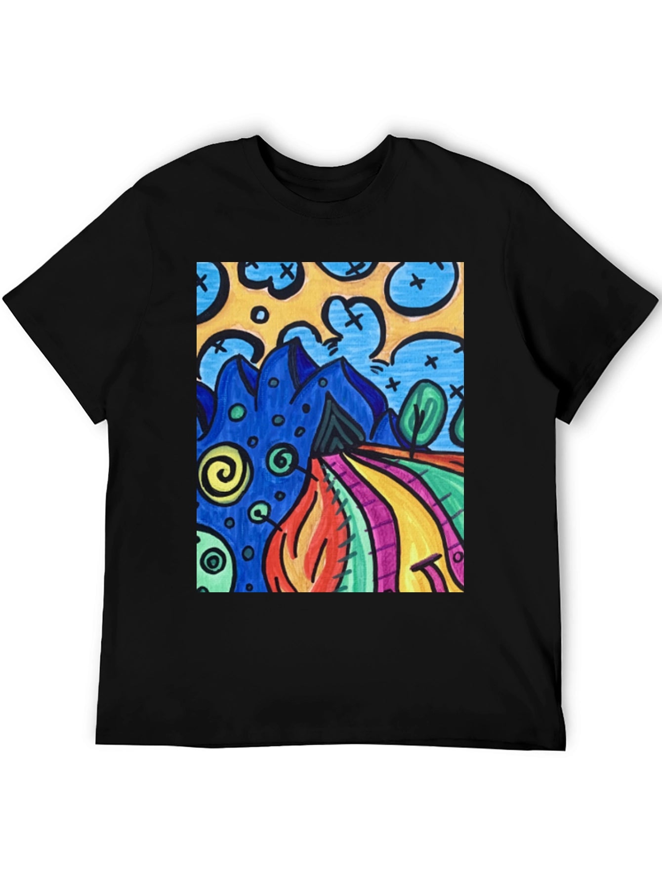 Abstract Art Print Tee - Casual Style