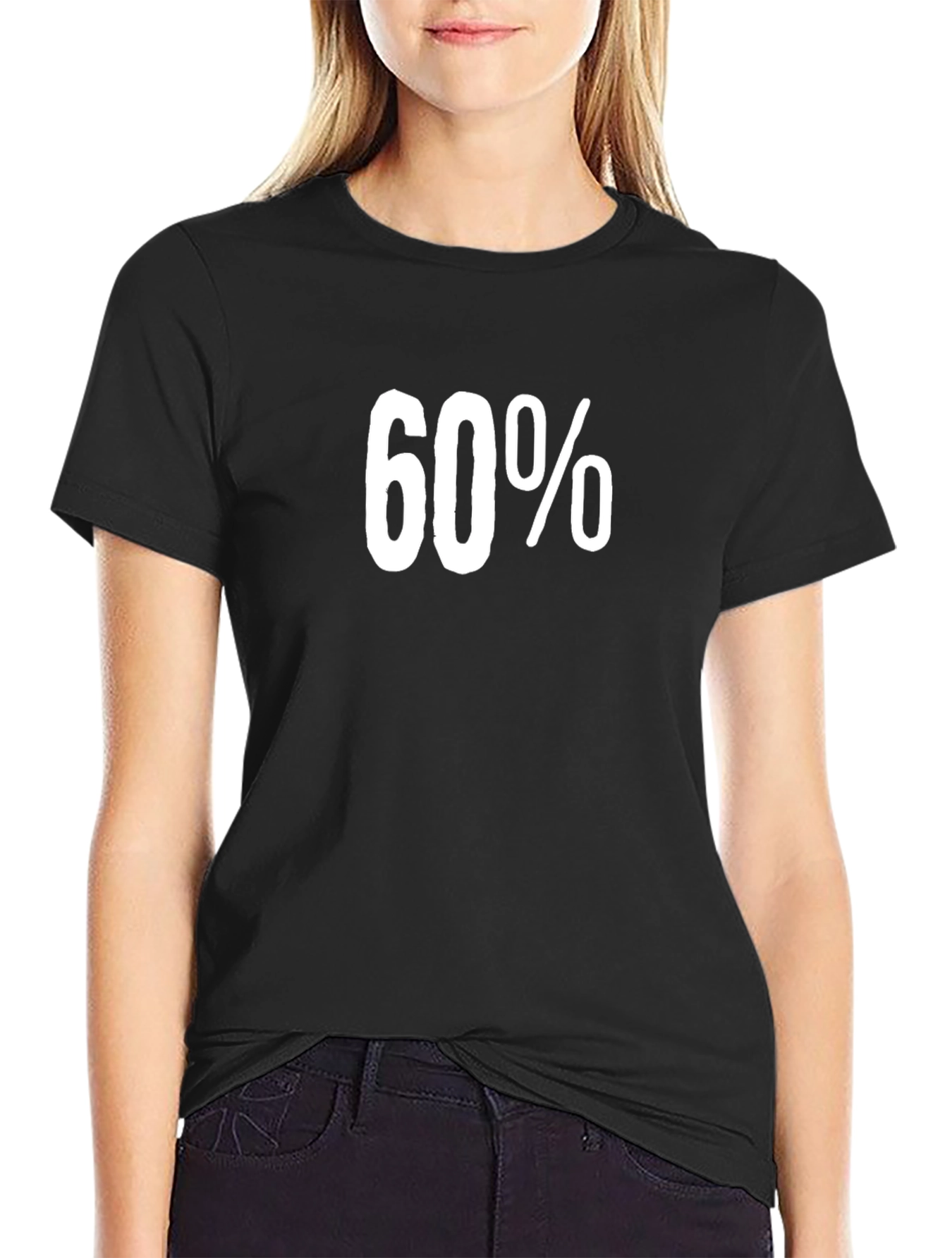 60 Percent Graphic Tee - Black Cotton Shirt