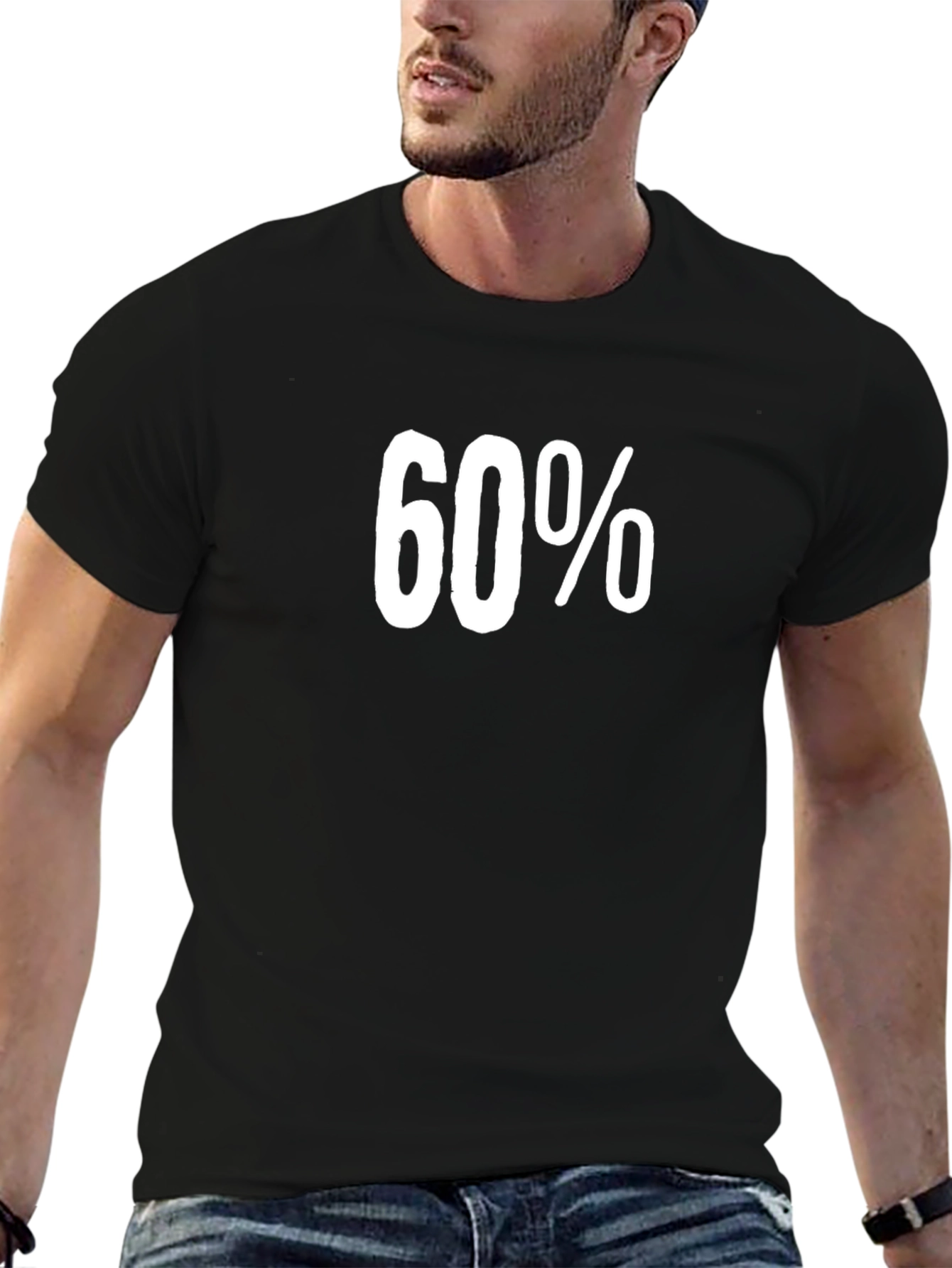 60 Percent Graphic Tee - Black Cotton Shirt