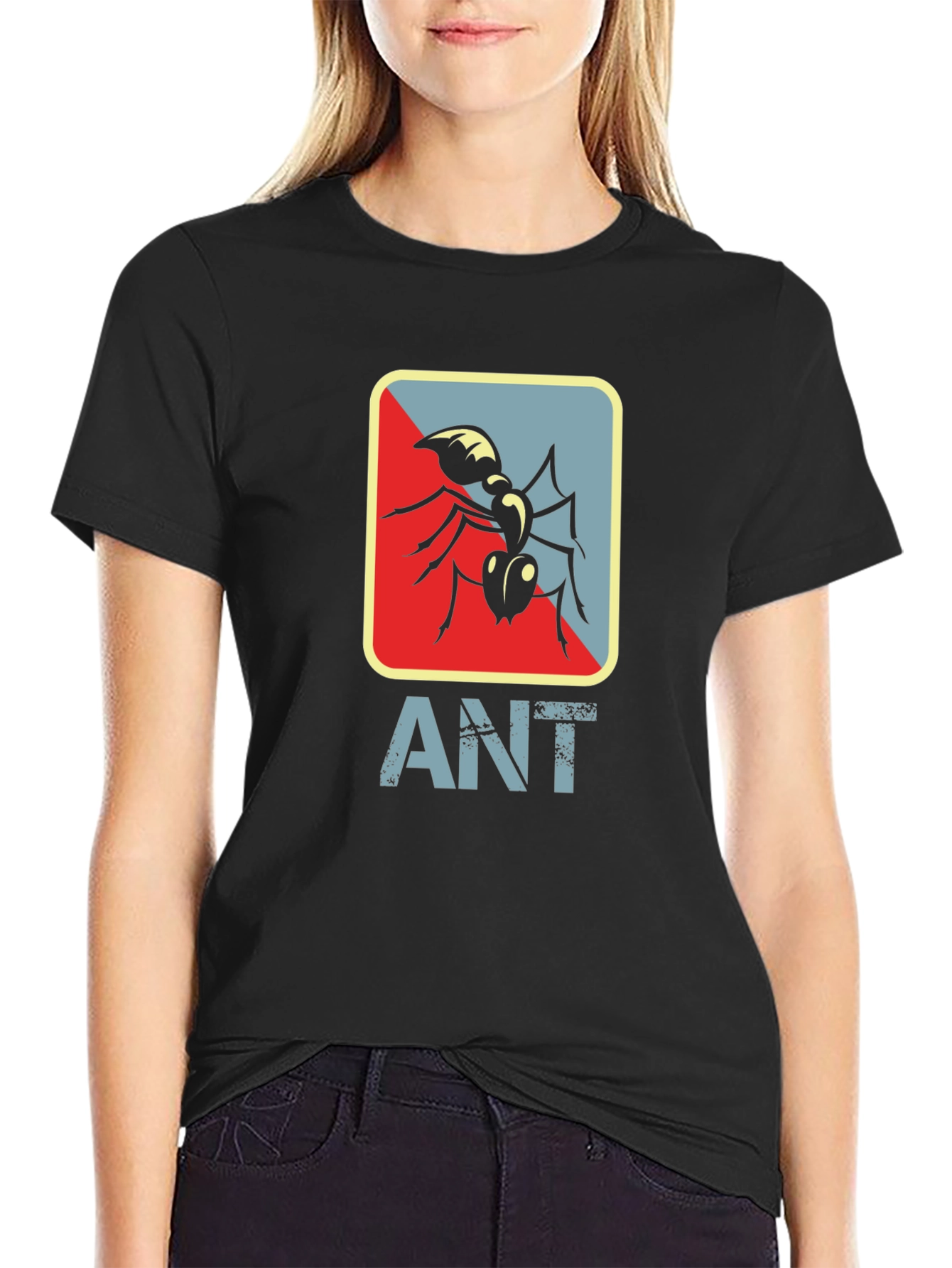 Ant Graphic Tee - Stylish Mens Black T-Shirt