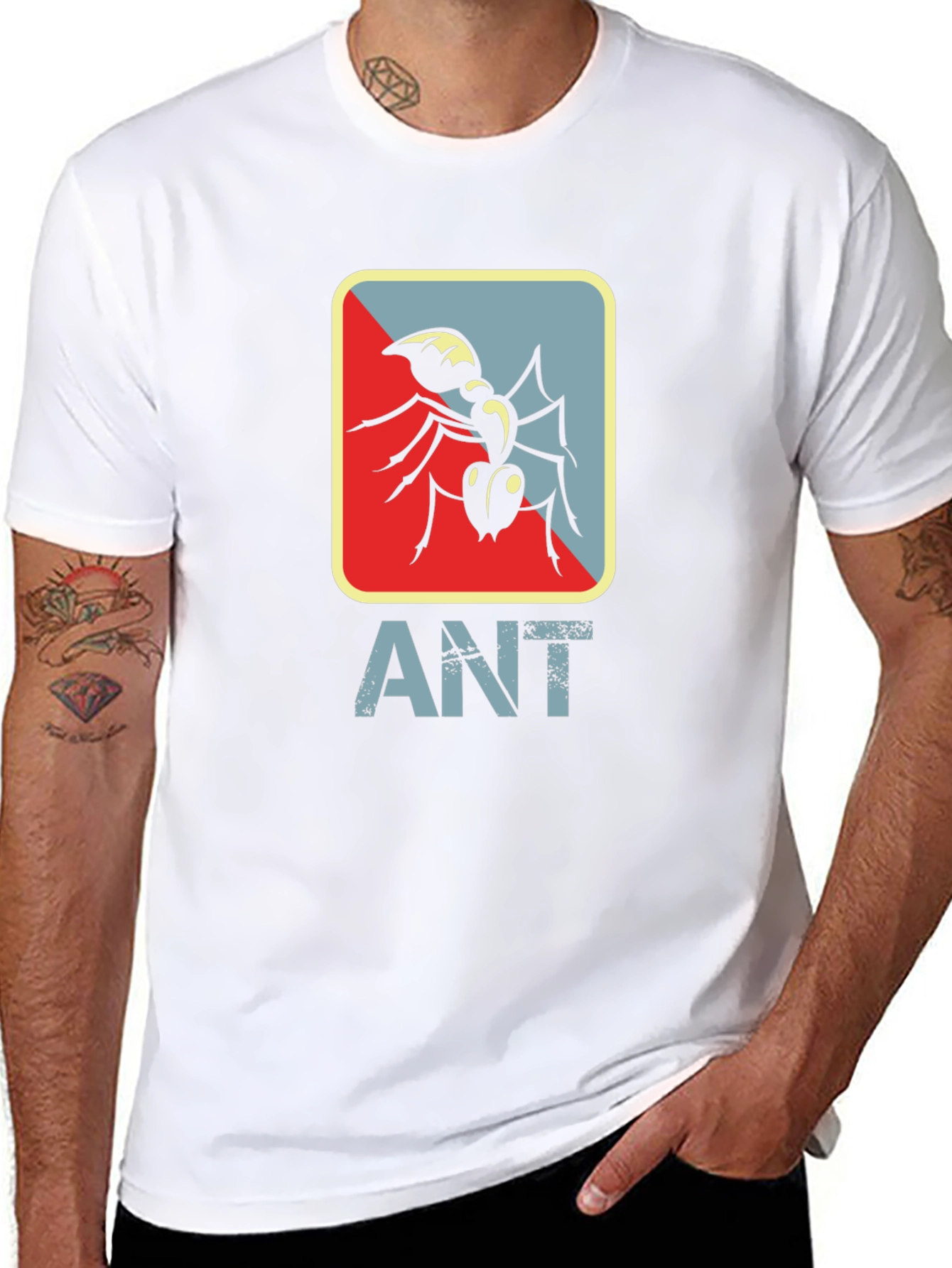 Ant Graphic Tee - Stylish Mens Black T-Shirt