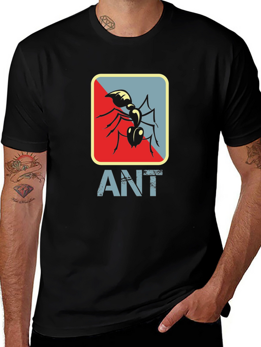 Ant Graphic Tee - Stylish Mens Black T-Shirt
