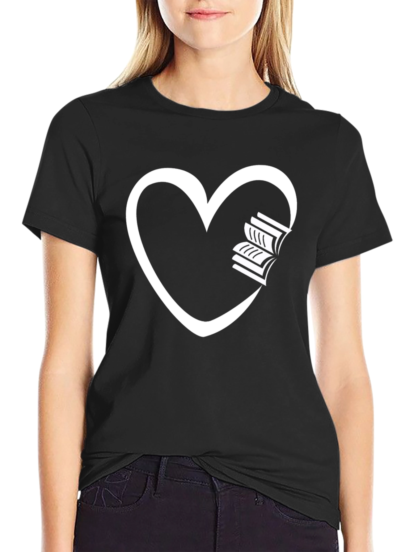 Heart Books Graphic Tee - Love Reading!