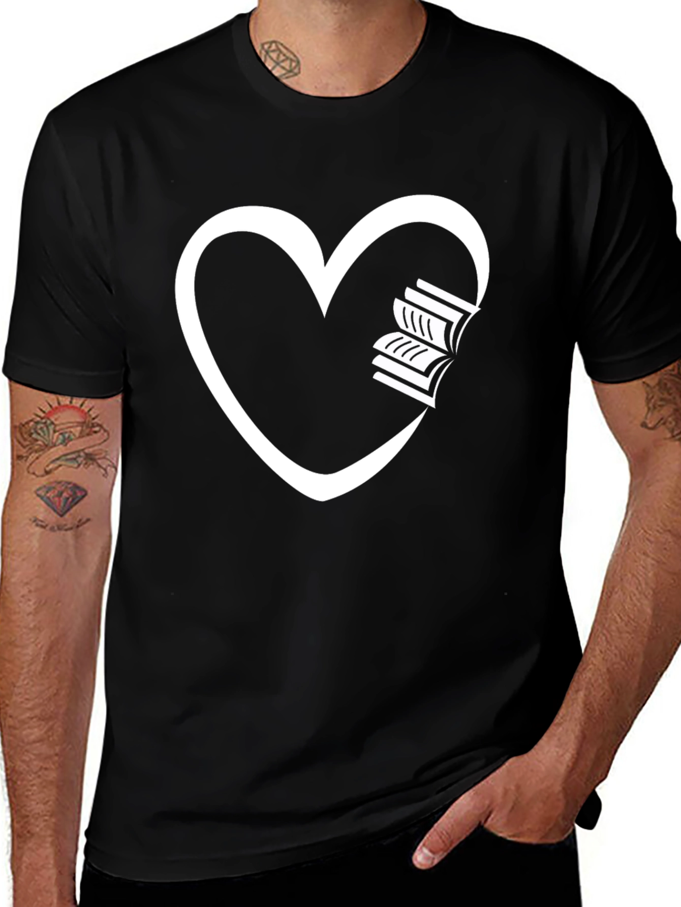 Heart Books Graphic Tee - Love Reading!