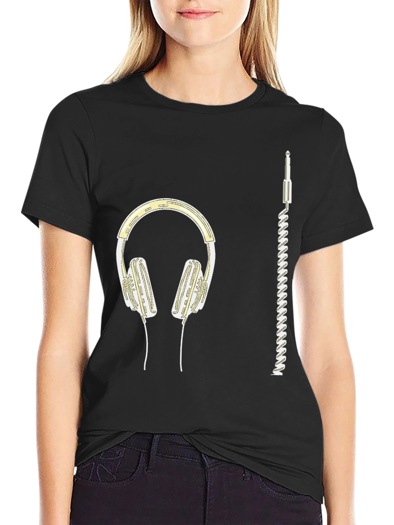 Headphones Graphic Tee - Music Lover Shirt
