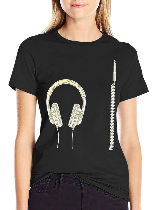 Headphones Graphic Tee - Music Lover Shirt