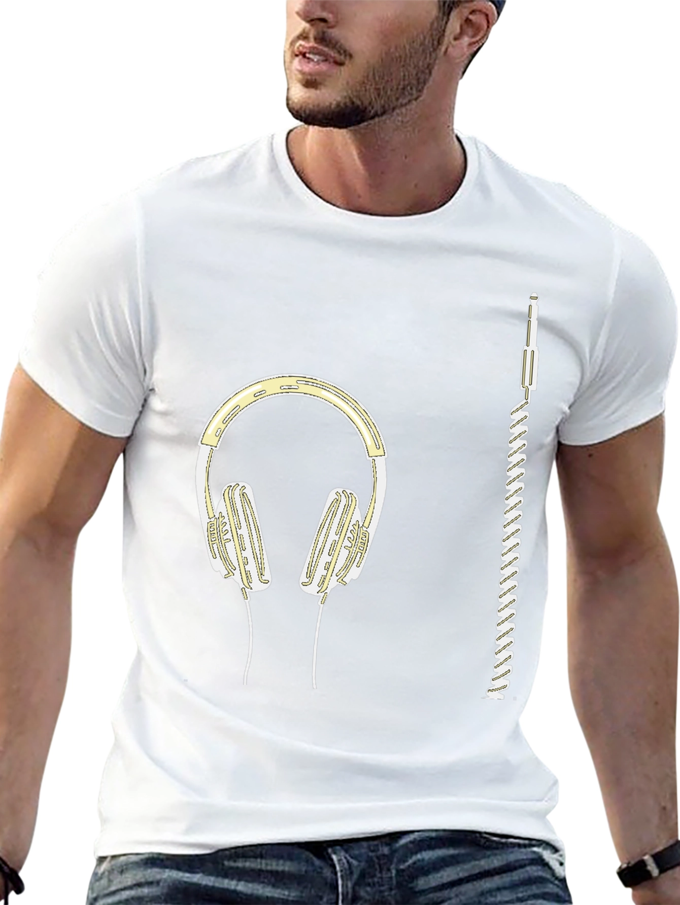 Headphones Graphic Tee - Music Lover Shirt