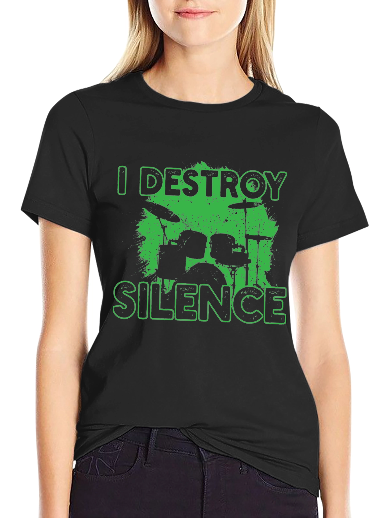I Destroy Silence Drummer Black T-Shirt