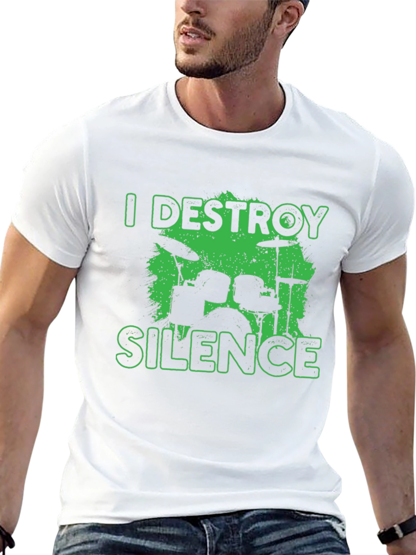 I Destroy Silence Drummer Black T-Shirt