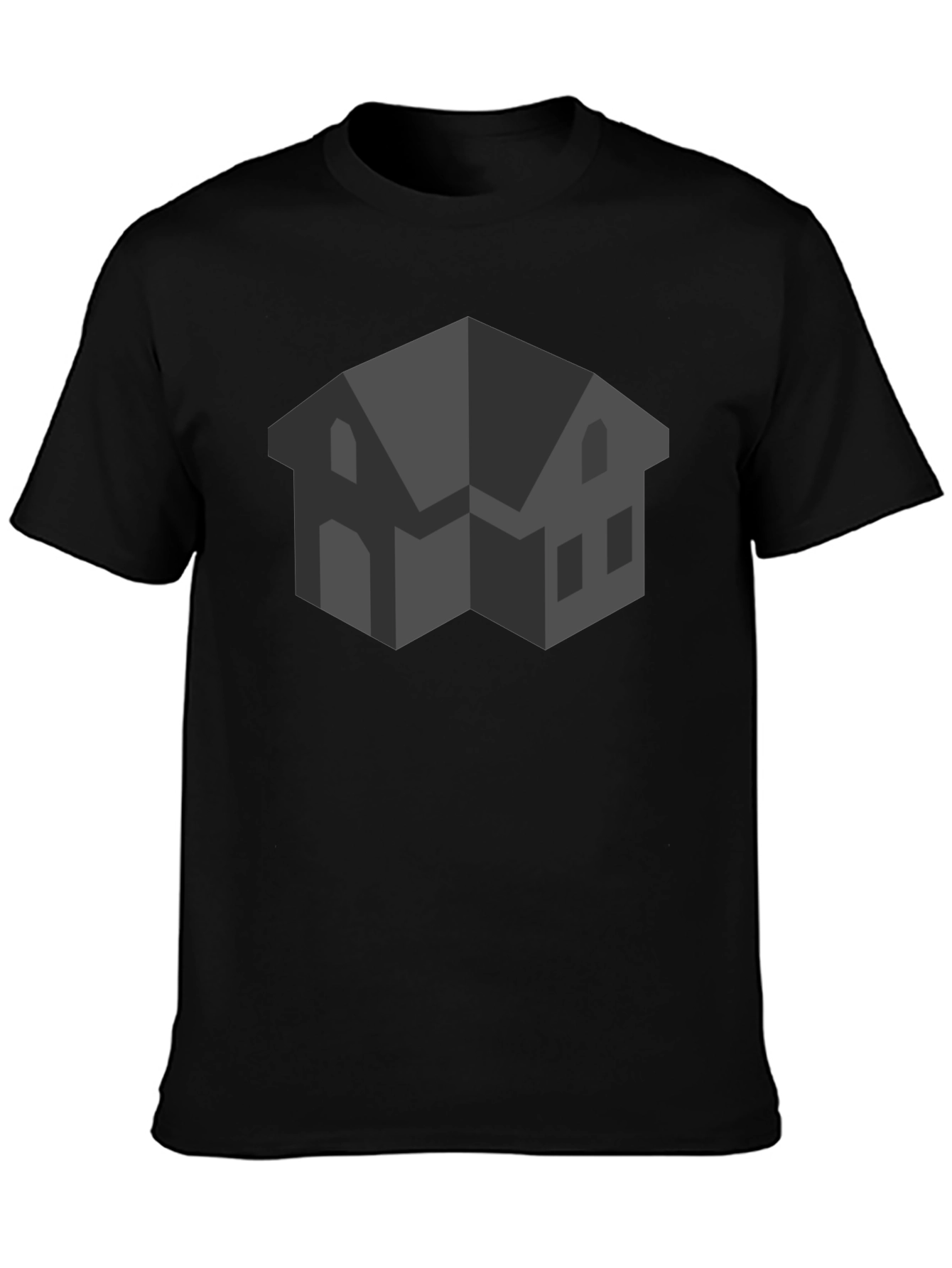 Abstract House Graphic Black T-Shirt