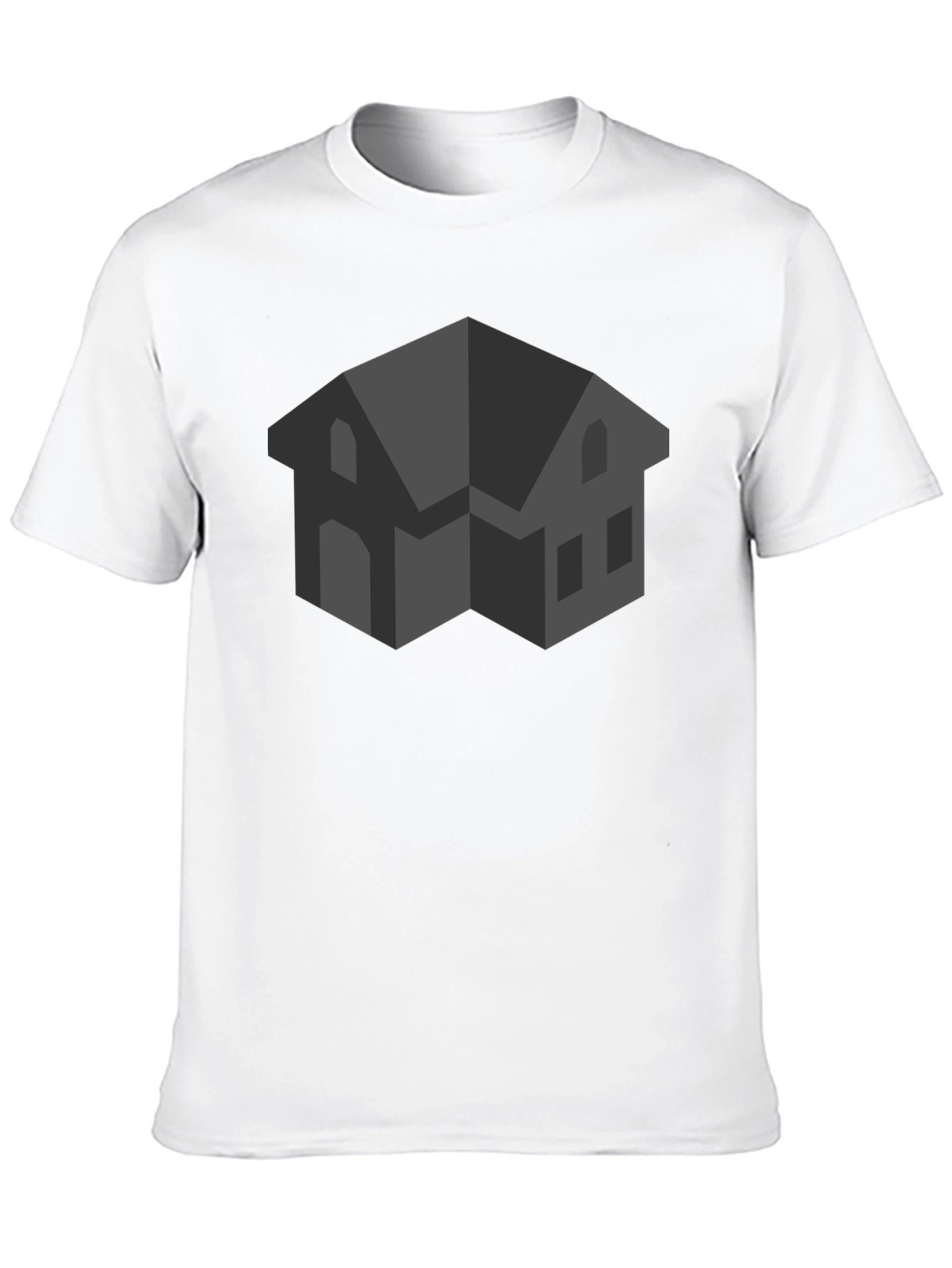 Abstract House Graphic Black T-Shirt