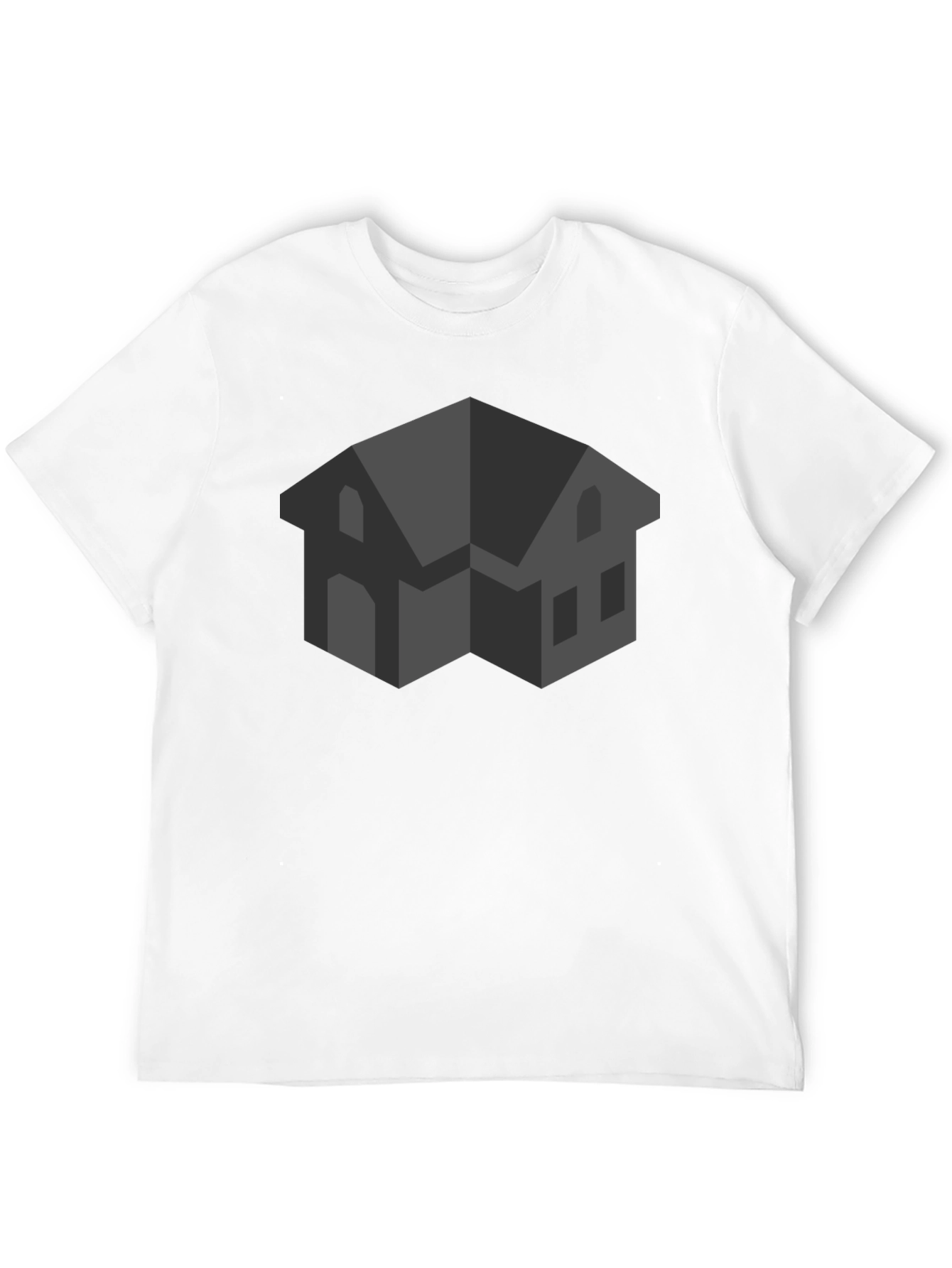 Abstract House Graphic Black T-Shirt