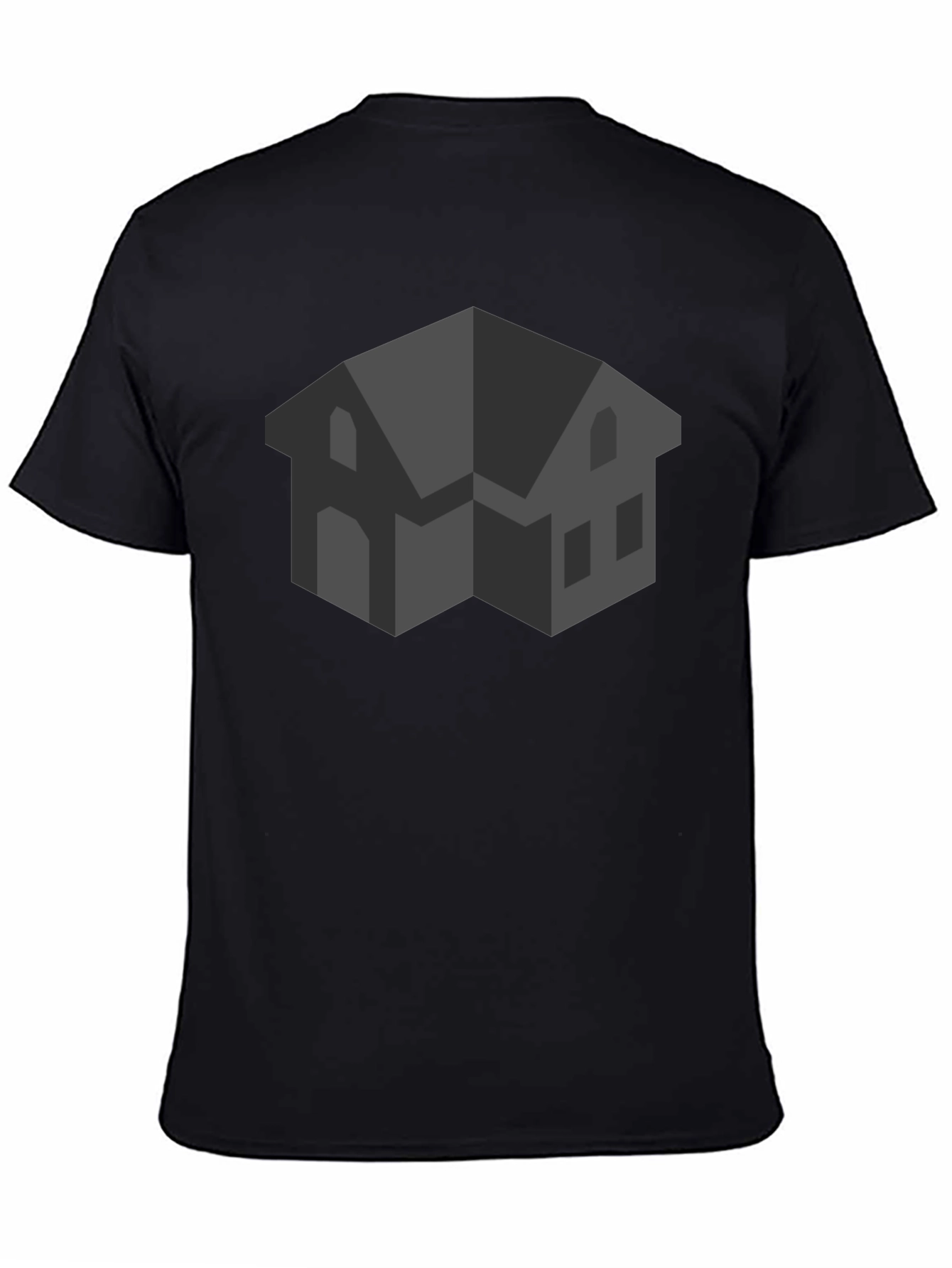 Abstract House Graphic Black T-Shirt