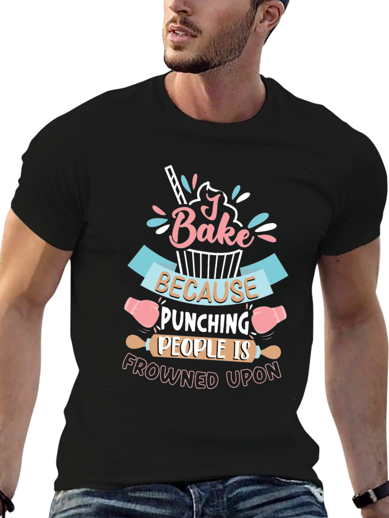 I Bake Because Punching People Is Frowned Upon T-Shirt