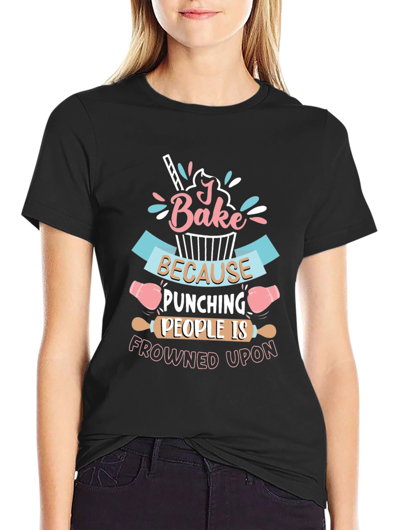 I Bake Because Punching People Is Frowned Upon T-Shirt