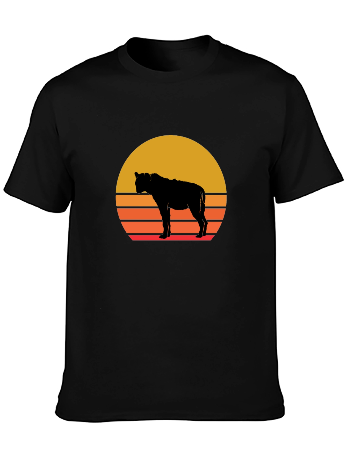Hyena Sunset Graphic Tee - Stylish Animal Silhouette
