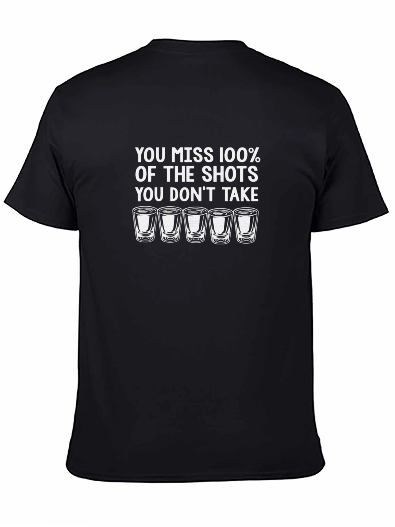 Humorous Shot Glass Graphic Mens Black T-Shirt