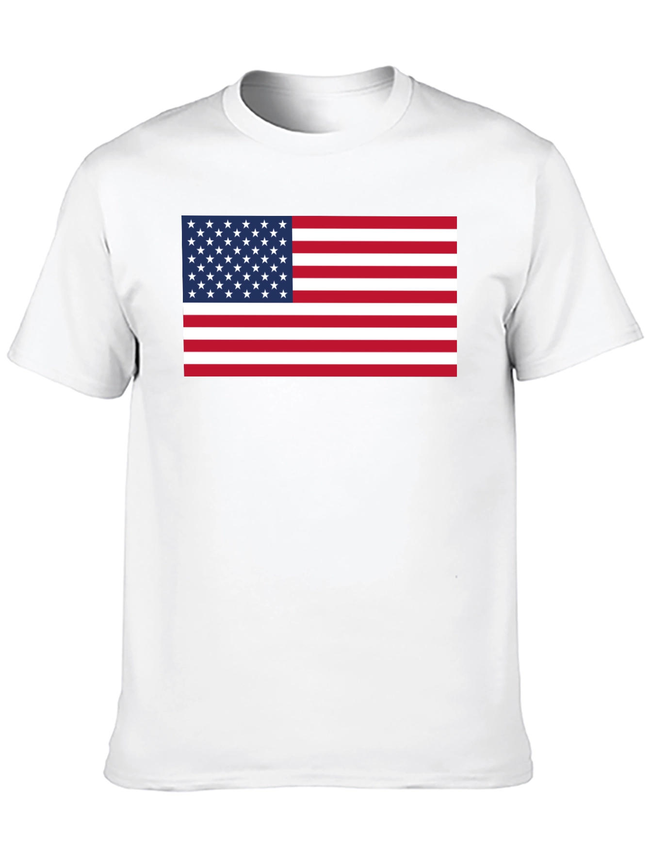 American Flag Graphic Print Crew Neck T-Shirt