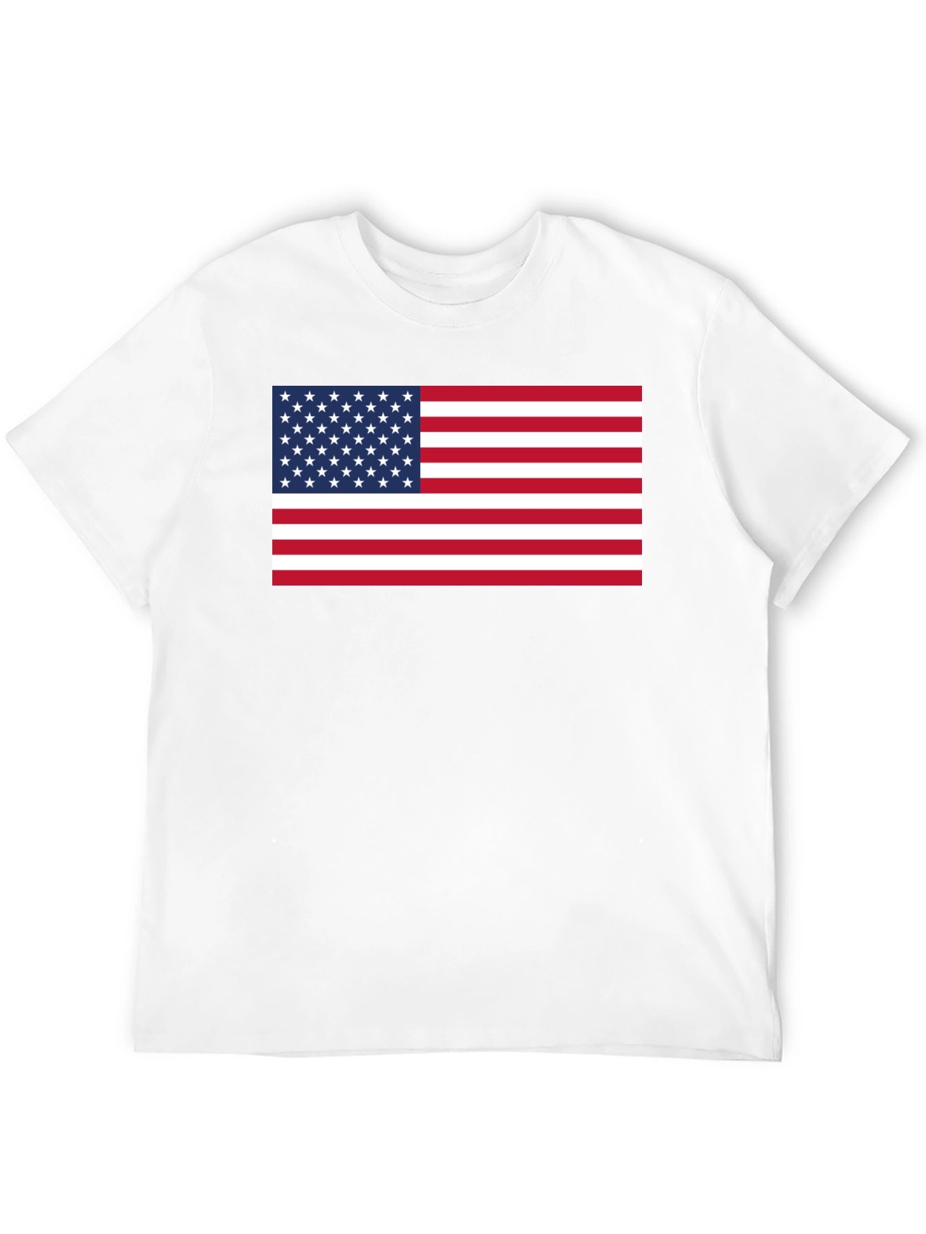 American Flag Graphic Print Crew Neck T-Shirt
