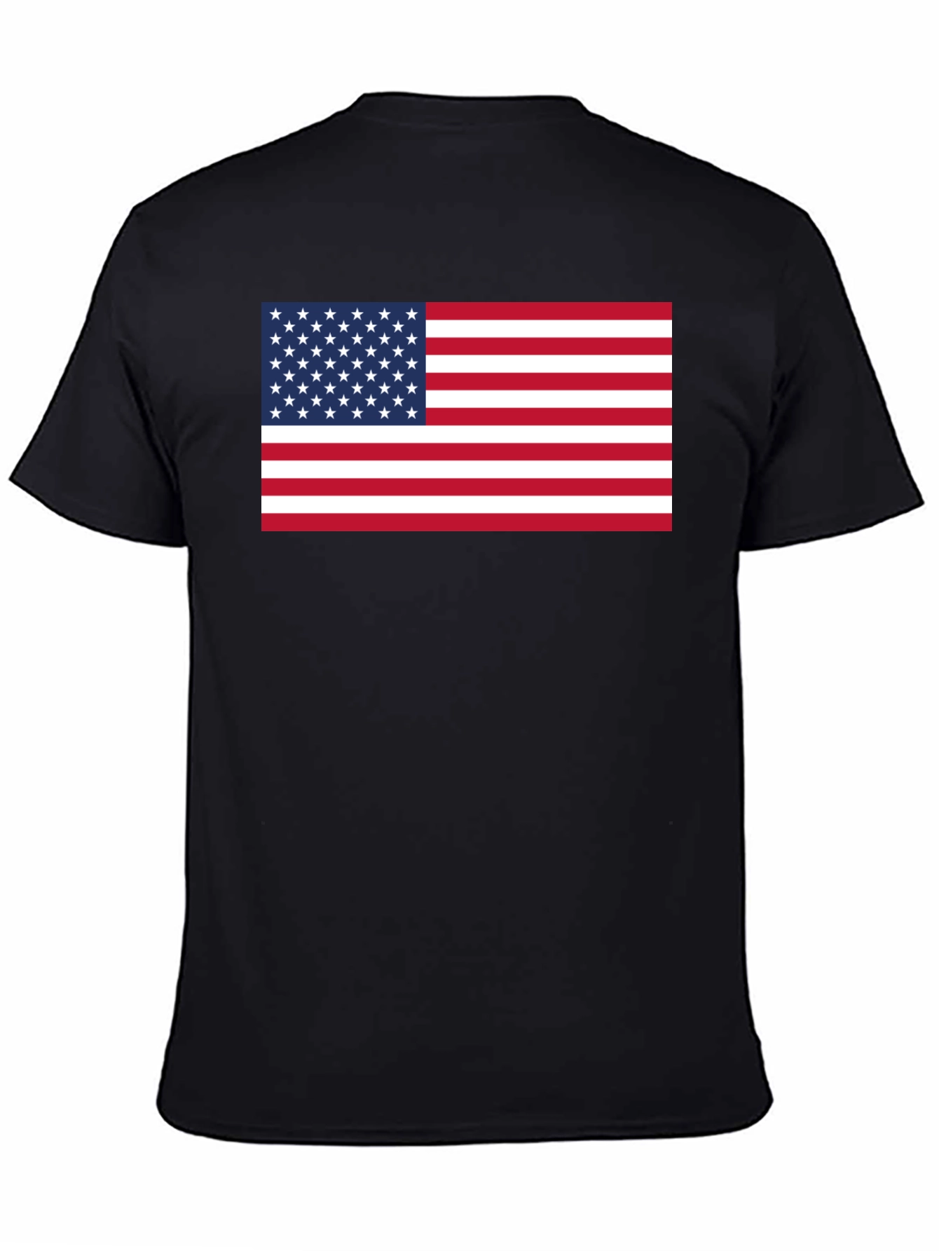 American Flag Graphic Print Crew Neck T-Shirt