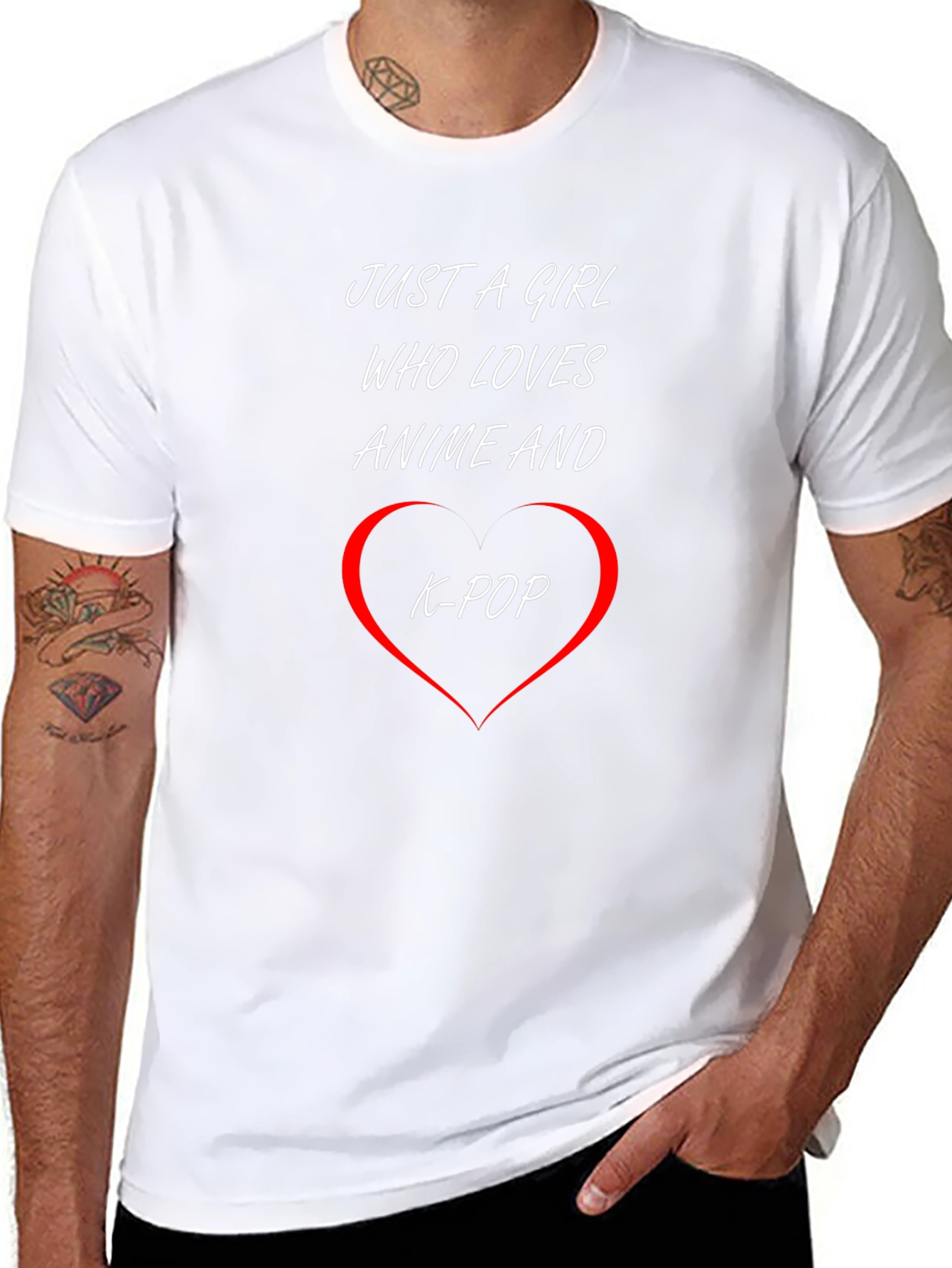 Anime & K-Pop Lover T-Shirt - Unique Heart Design