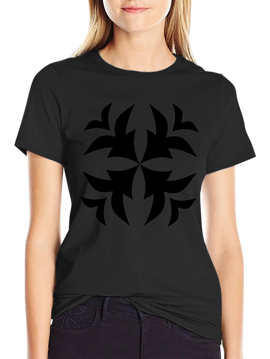 Abstract Black Graphic Print Crew Neck T-Shirt