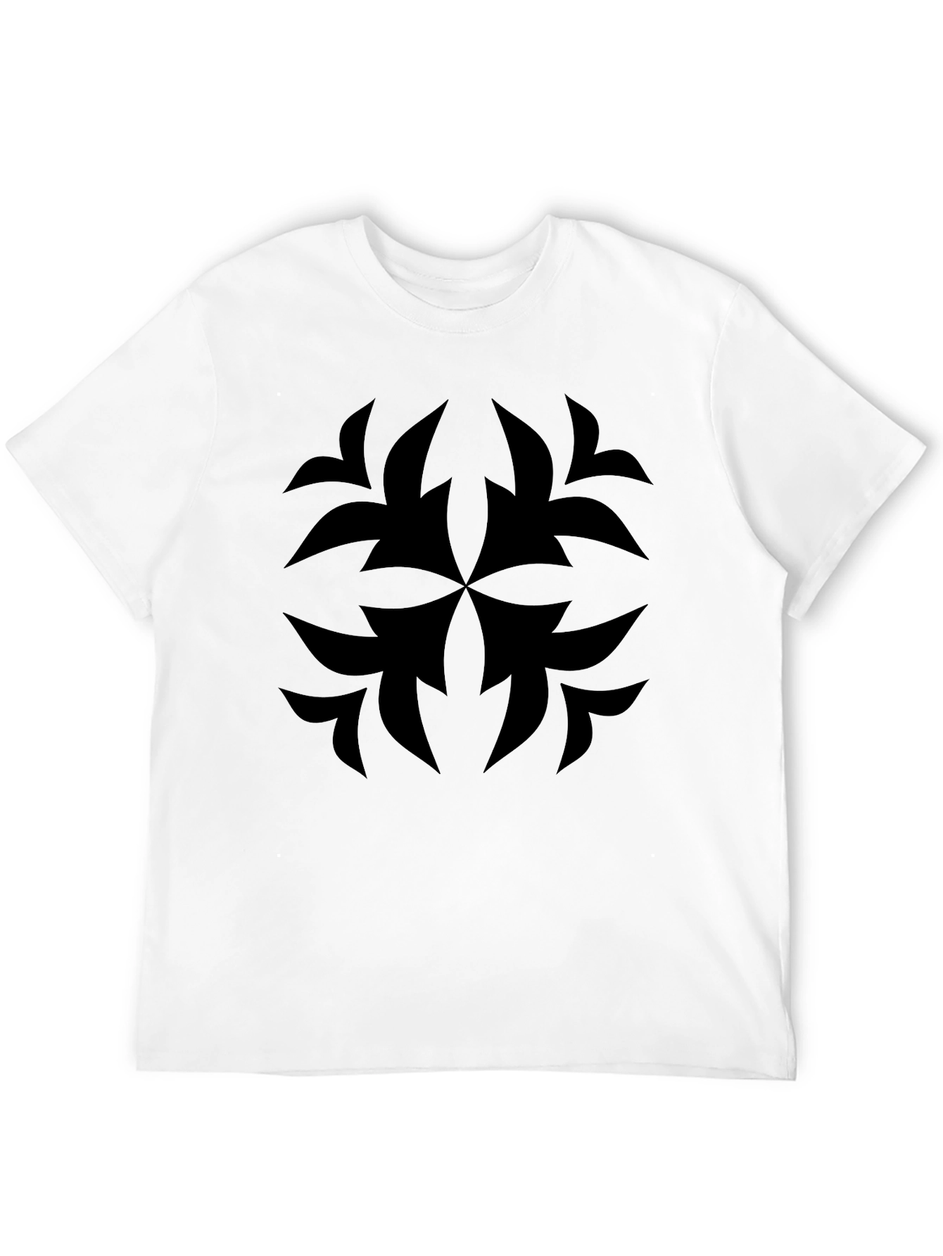 Abstract Black Graphic Print Crew Neck T-Shirt
