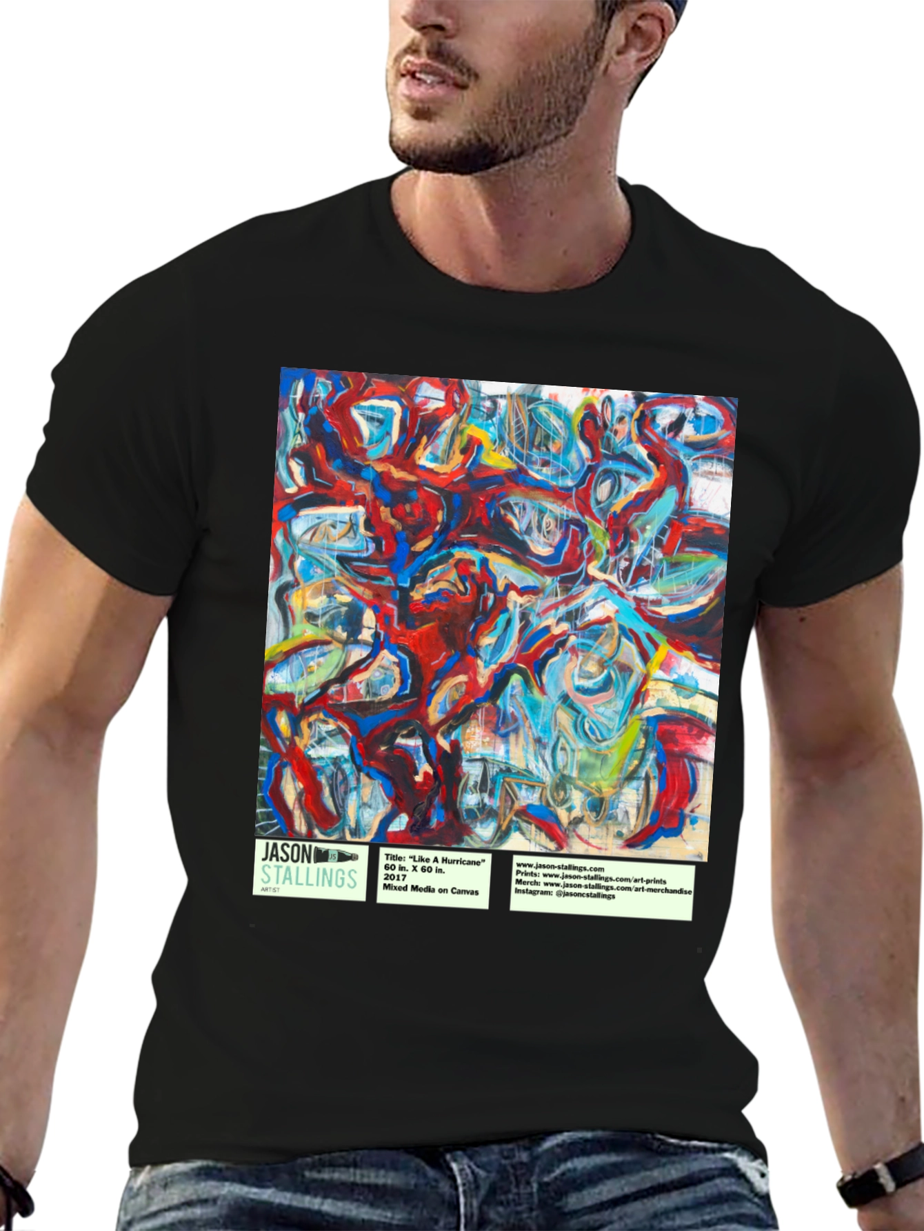 Abstract Art T-Shirt - Like A Hurricane Design
