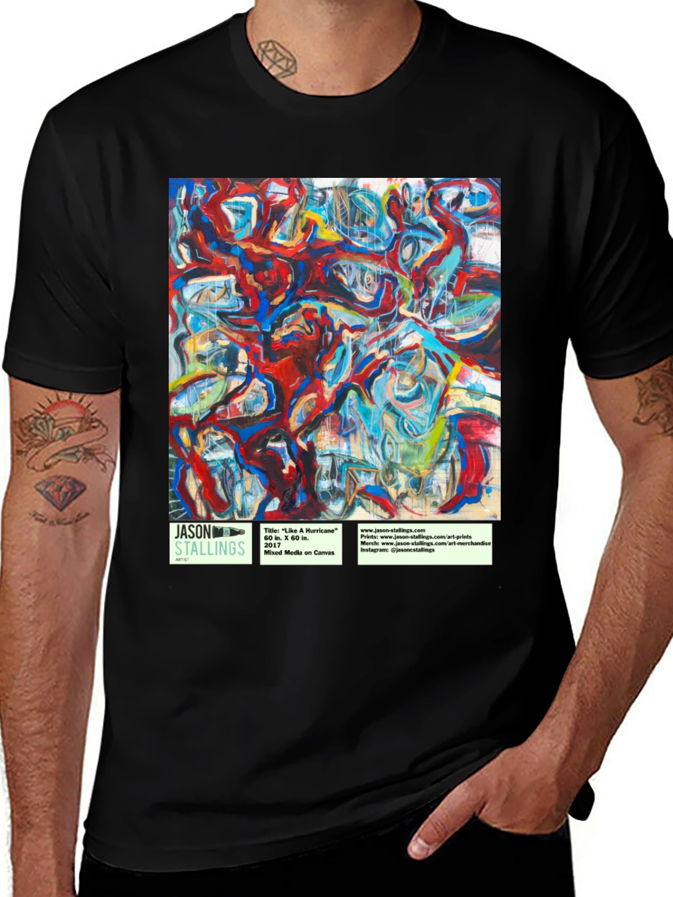 Abstract Art T-Shirt - Like A Hurricane Design