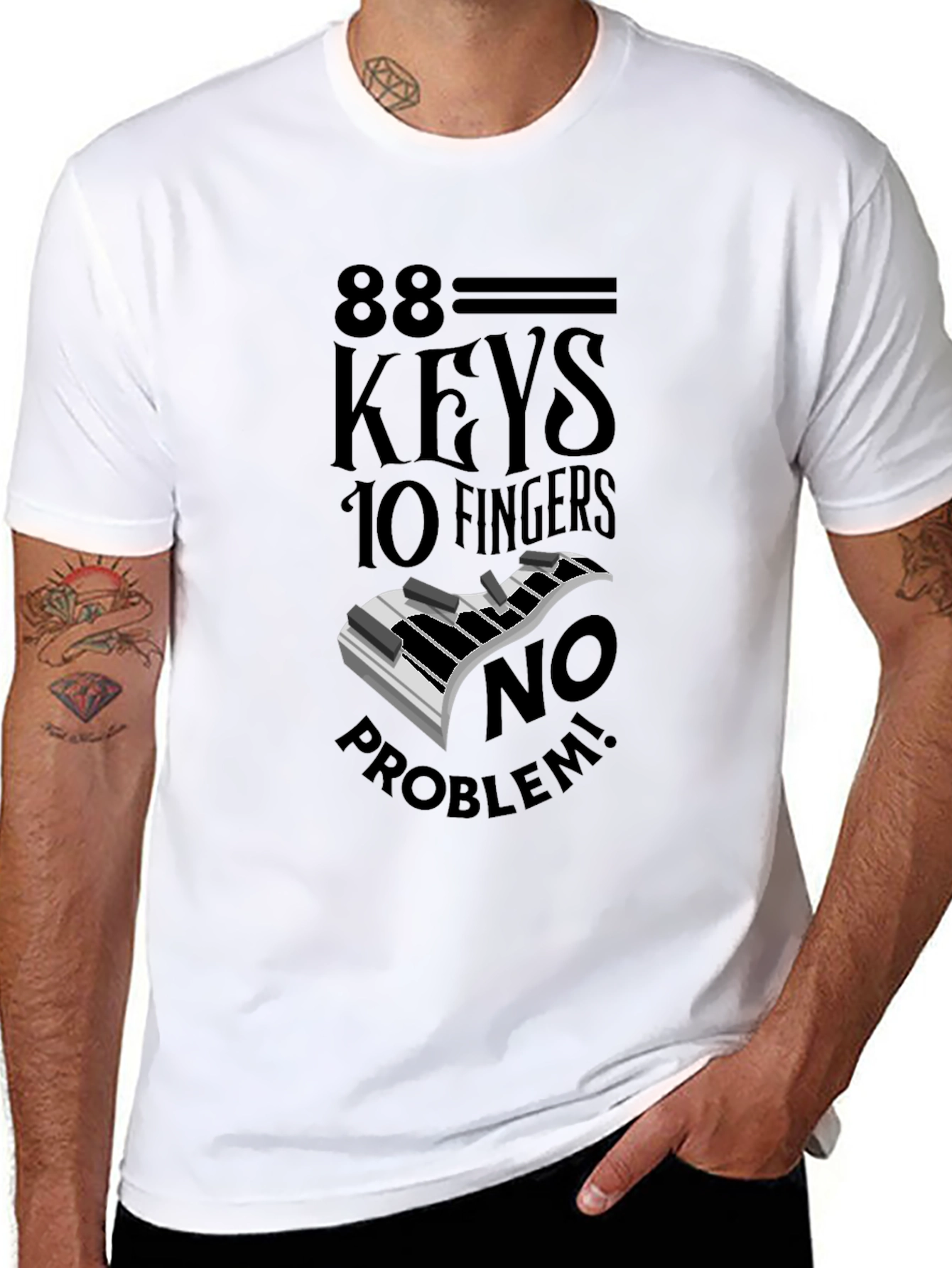 88 Keys 10 Fingers No Problem Graphic Tee