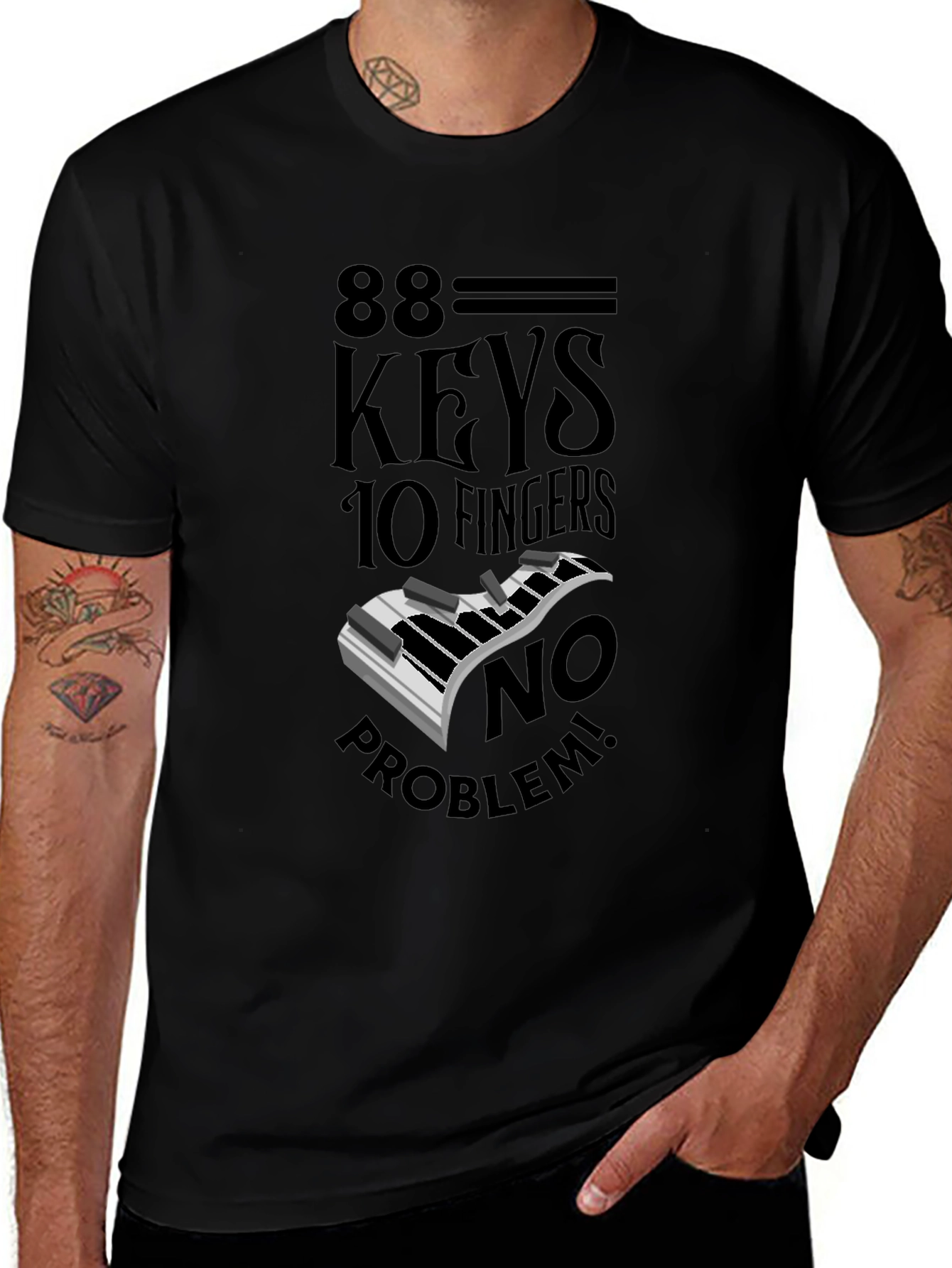 88 Keys 10 Fingers No Problem Graphic Tee