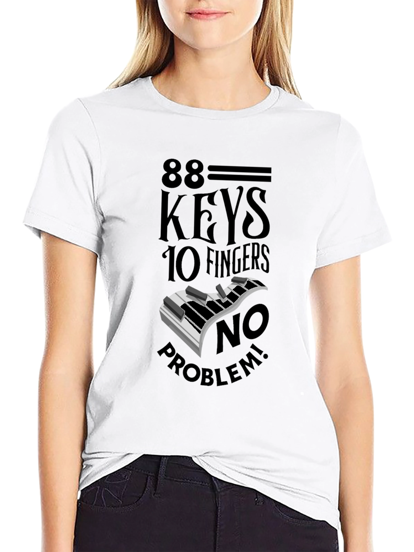 88 Keys 10 Fingers No Problem Graphic Tee