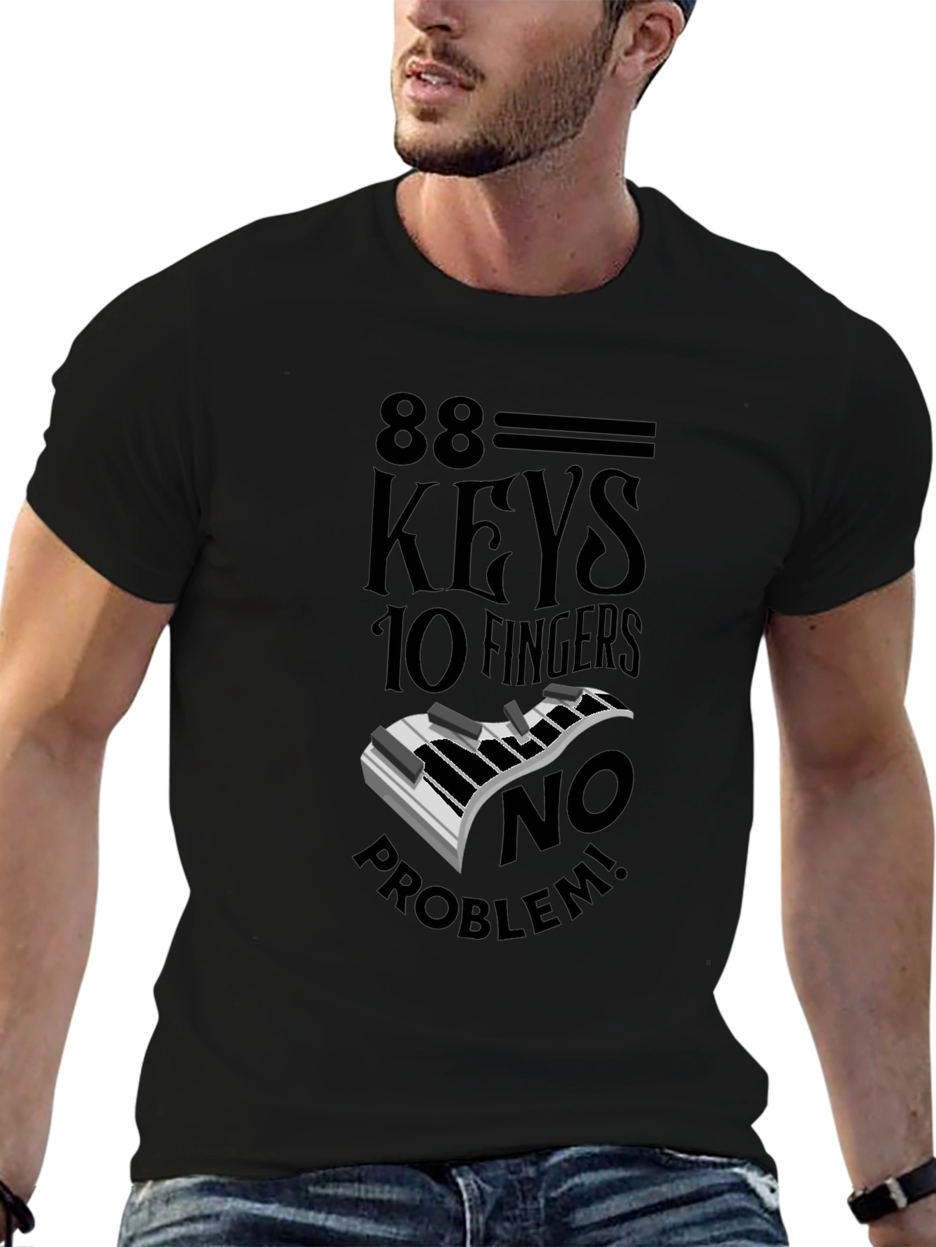 88 Keys 10 Fingers No Problem Graphic Tee