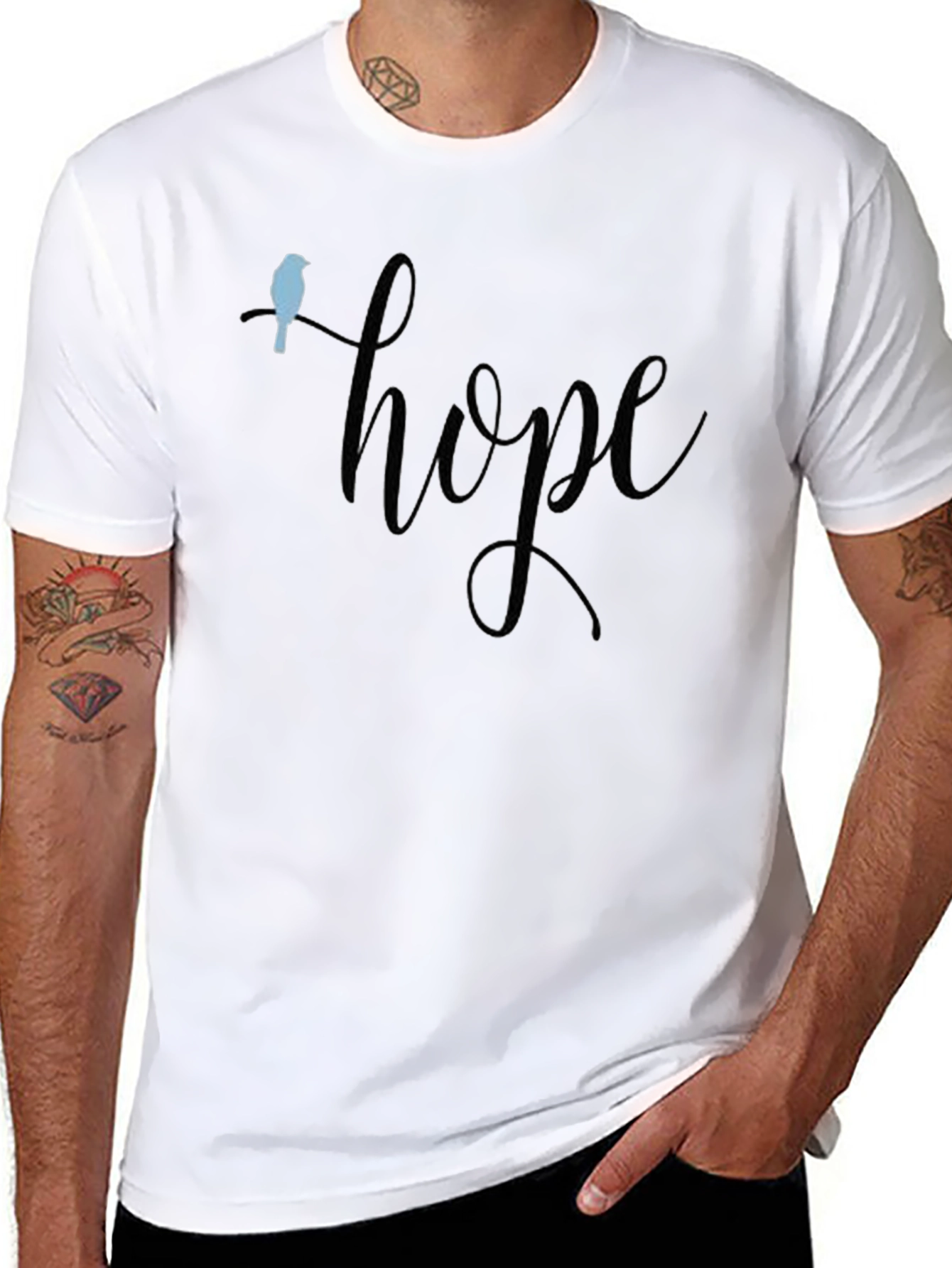 Hope Bird Tee - Unisex Black T-Shirt