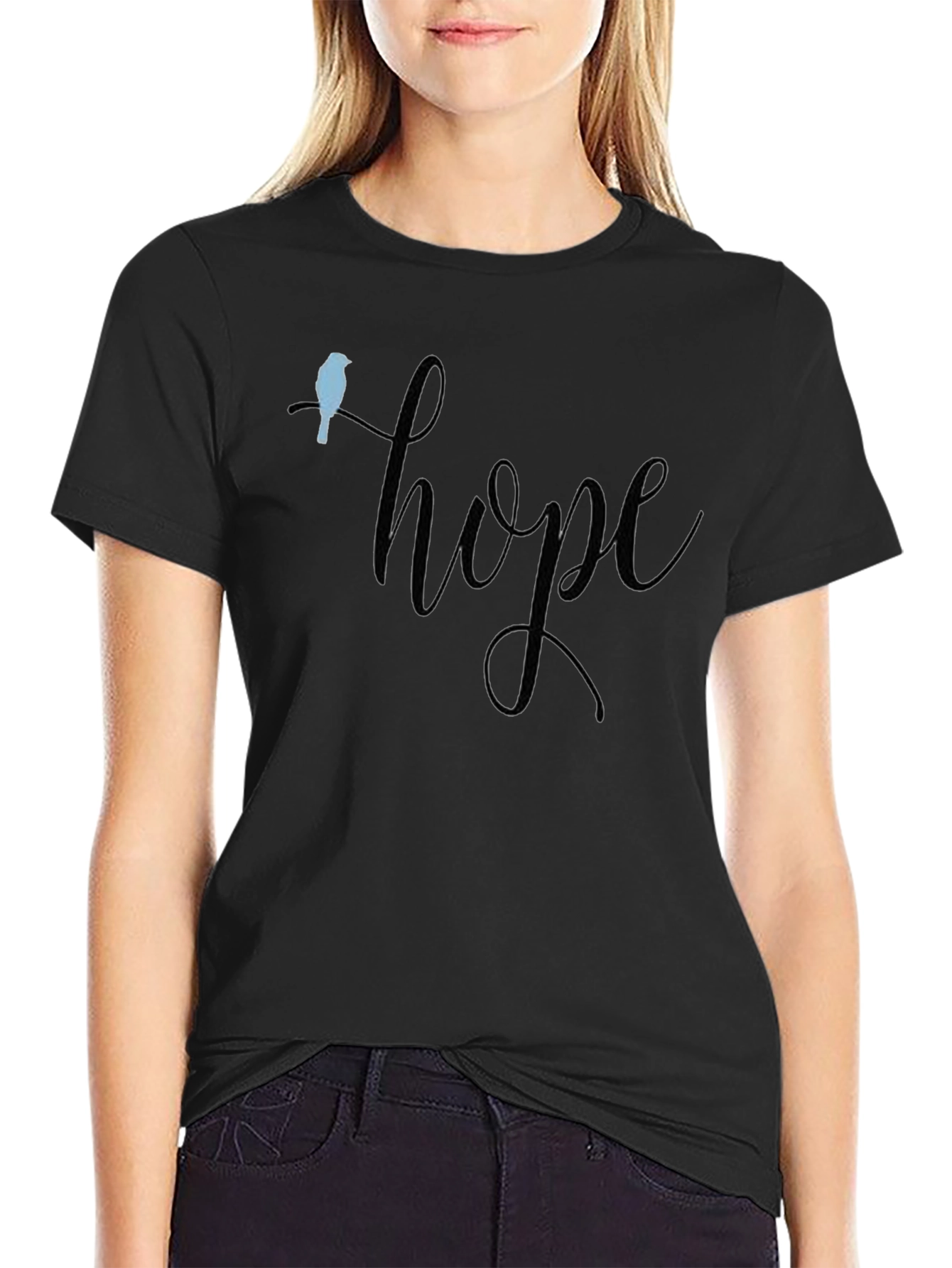 Hope Bird Tee - Unisex Black T-Shirt