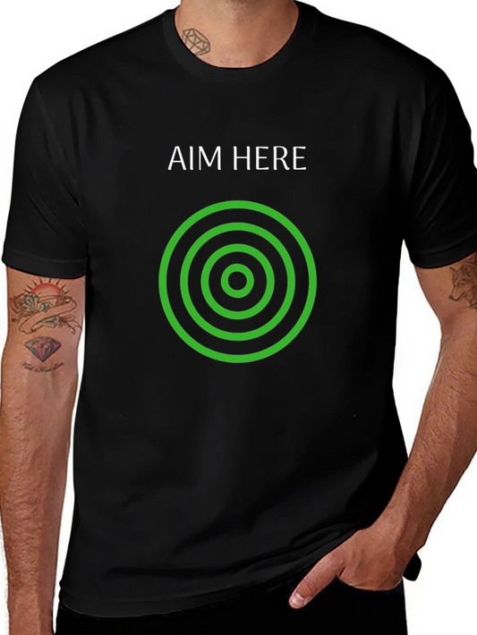 Aim Here T-Shirt - Black Graphic Tee
