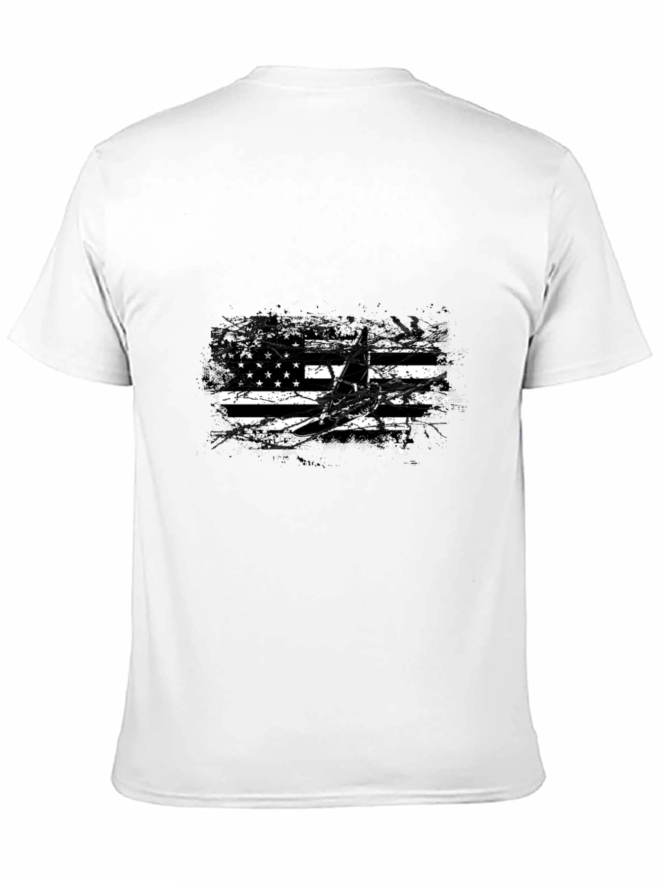 American Flag Airplane Graphic Tee - Black