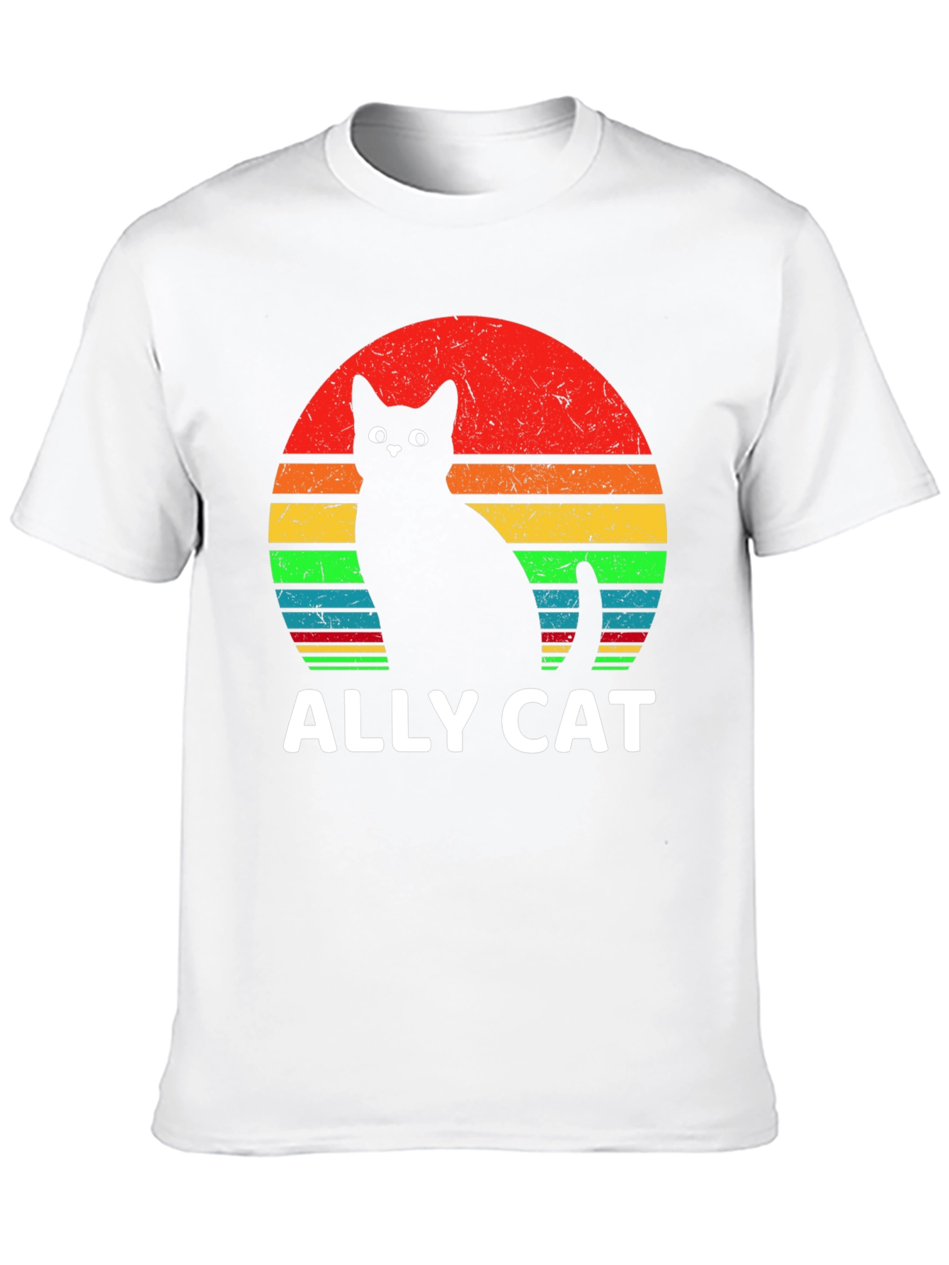 Ally Cat T-Shirt - Retro LGBT Pride Tee