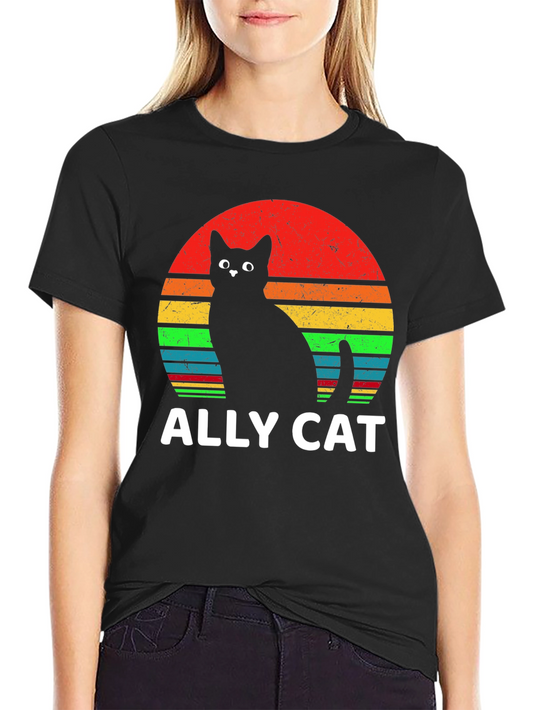 Ally Cat T-Shirt - Retro LGBT Pride Tee