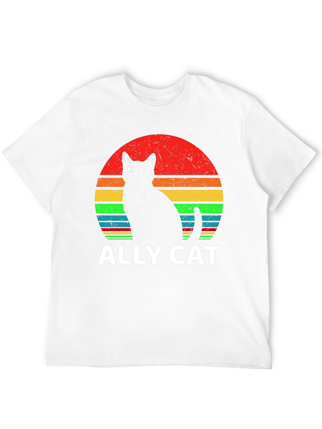 Ally Cat T-Shirt - Retro LGBT Pride Tee