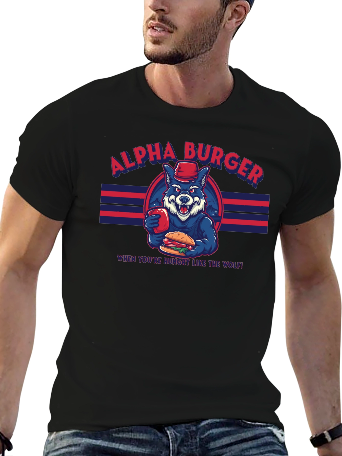 Alpha Burger T-Shirt - Hungry Like the Wolf Tee