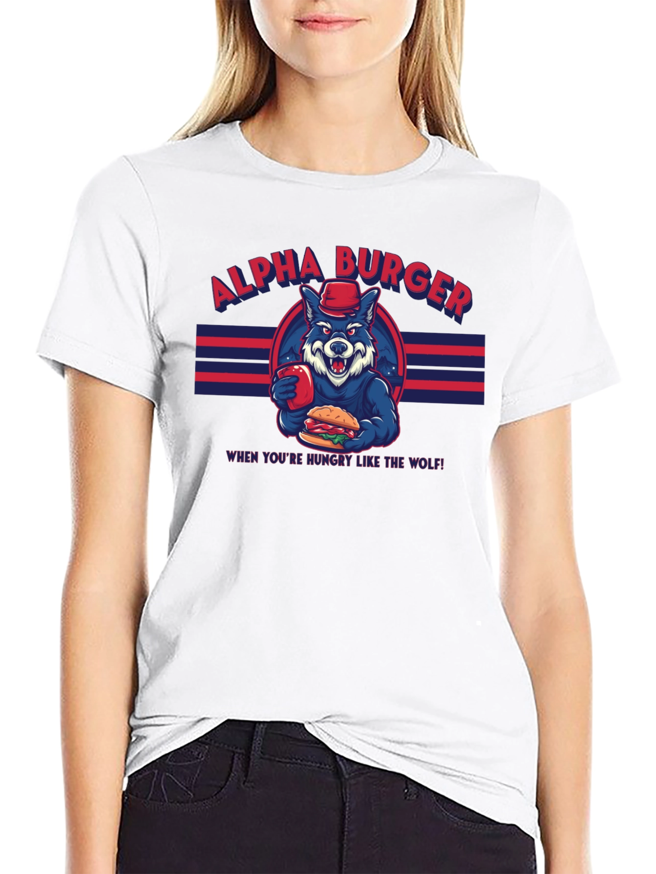 Alpha Burger T-Shirt - Hungry Like the Wolf Tee